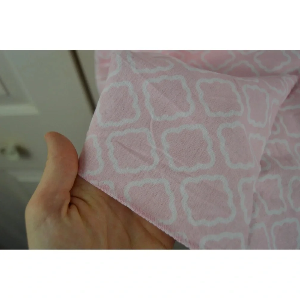 Bananafish Studio Pink White Geometric Print Baby Receiving Blanket Flannel